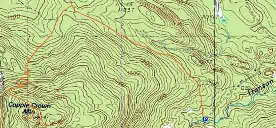 Topographic map of Copple Crown Mountain
