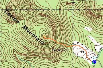 Topographic map of Cotton Mountain