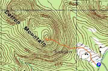 Topographic map of Cotton Mountain