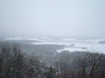 Looking at Squam Lake from the viewpoint near the southeast peak of Cotton Mountain - Click to enlarge