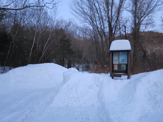 The Cotton Mountain Trail trailhead off Route 113