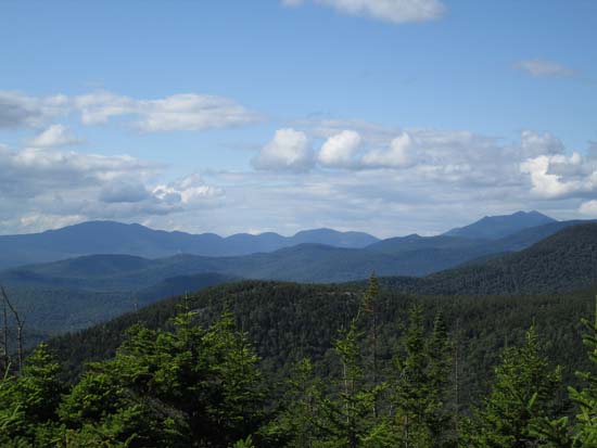 Looking at the Kinsman and Franconia ridges from near the Dickey Mountain summit - Click to enlarge