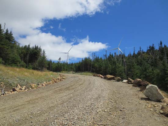 Looking up the access road to Dixville Peak