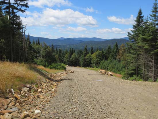 Looking down the access road to Dixville Peak