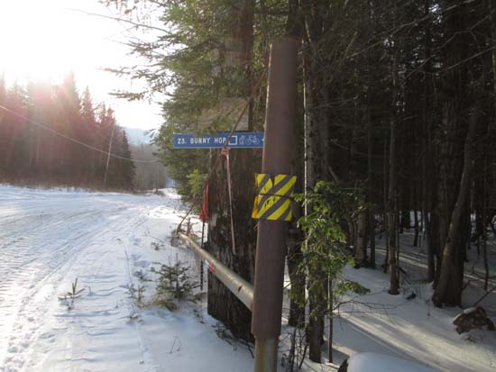 The Bunny Hop Trail crossing on Route 26