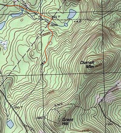 Topographic map of Durrell Mountain, Grant Hill