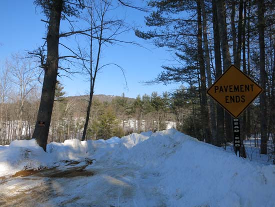 The end of the plowed portion of Durrell Mountain Road