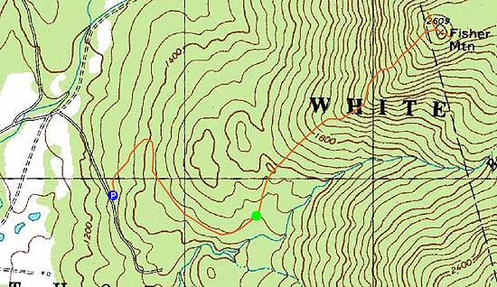 Topographic map of Fisher Mountain