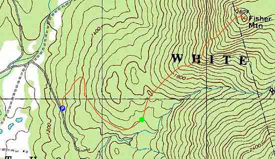 Topographic map of Fisher Mountain