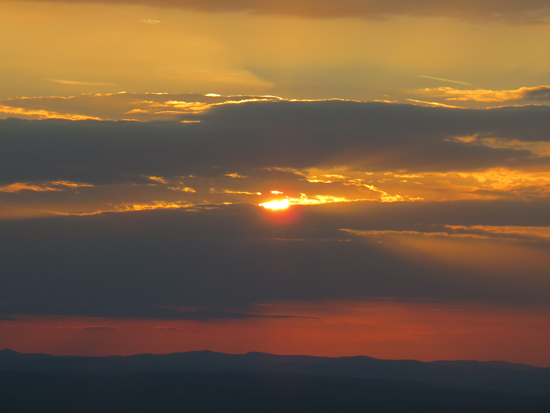 The sunset from Fort Mountain - Click to enlarge