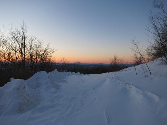 The drifted road near the summit Fort Mountain