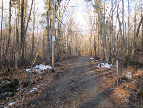 The beginning of the access road to Fort Mountain