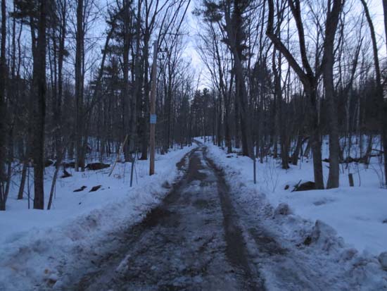 The beginning of the access road to Fort Mountain