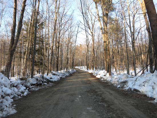 The beginning of the access road to Fort Mountain