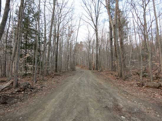 The beginning of the access road to Fort Mountain