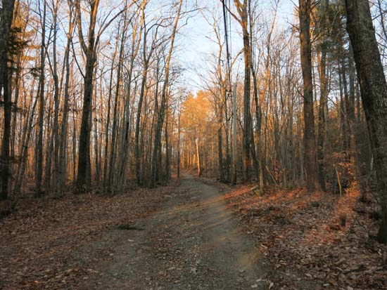 The beginning of the access road to Fort Mountain