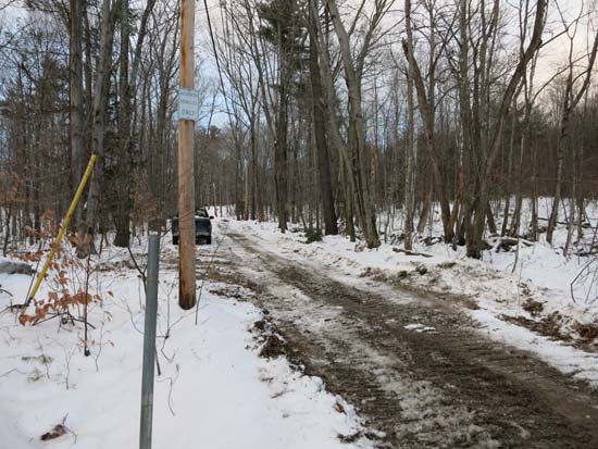 The beginning of the access road to Fort Mountain