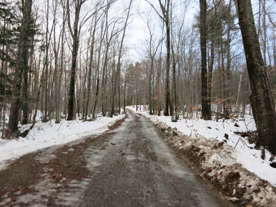 The beginning of the access road to Fort Mountain