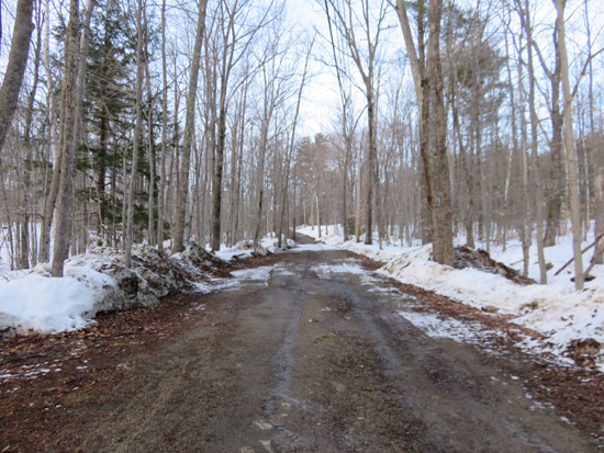 The beginning of the access road to Fort Mountain