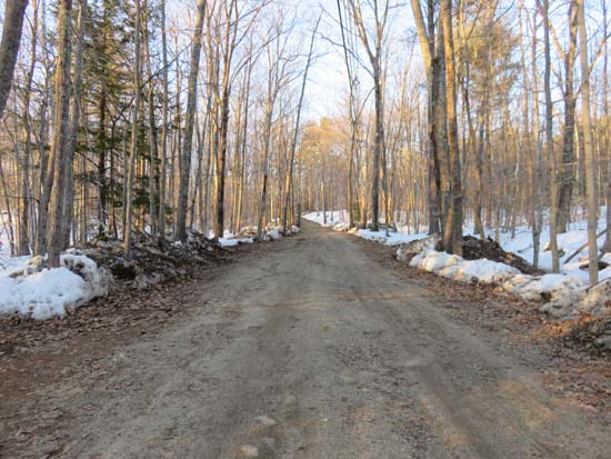 The beginning of the access road to Fort Mountain