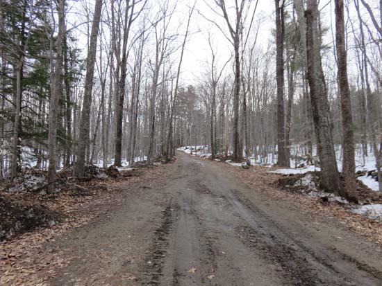 The beginning of the access road to Fort Mountain