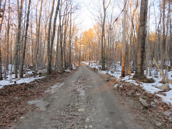 The beginning of the access road to Fort Mountain
