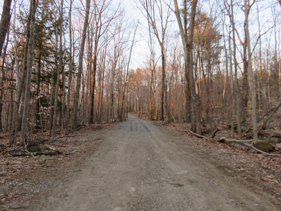 The beginning of the access road to Fort Mountain