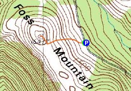 Topographic map of Foss Mountain