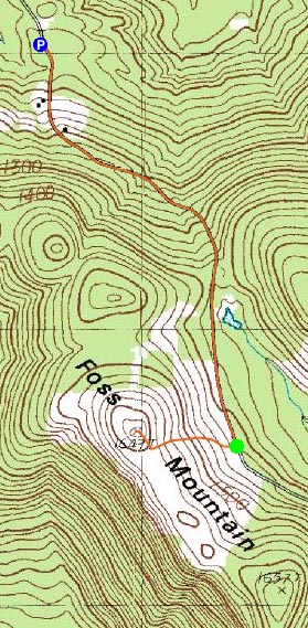 Topographic map of Foss Mountain