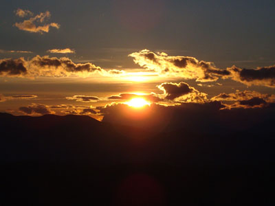 The sunset as seen from the north peak of Foss Mountain - Click to enlarge