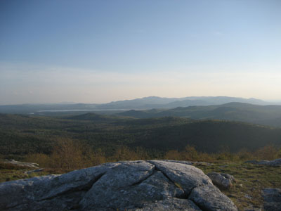 Looking at the Belknaps and Ossipees from the Foss Mountain north peak - Click to enlarge