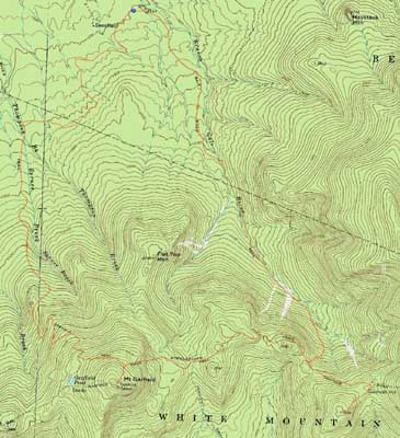 Topographic map of Galehead Mountain, Mt. Garfield - Click to enlarge