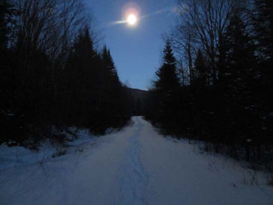 A moonlit walk out from Gore Mountain
