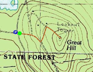 Topographic map of Great Hill