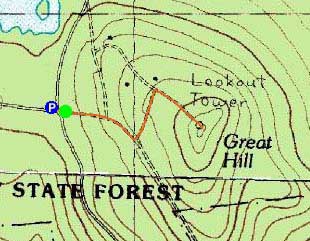 Topographic map of Great Hill