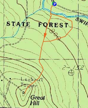 Topographic map of Great Hill