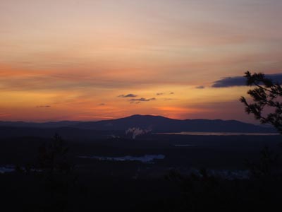 Sunrise colors over Green Mountain and Ossipee Lake - Click to enlarge