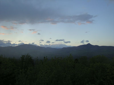 Looking at Mt. Paugus and Mt. Chocorua from the Great Hill fire tower - Click to enlarge