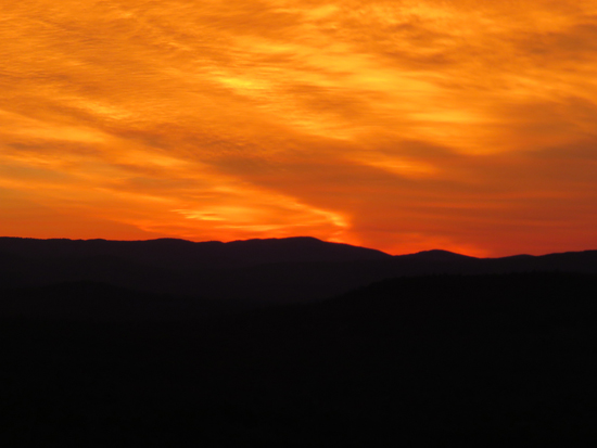 The sunrise from the Great Hill fire tower - Click to enlarge