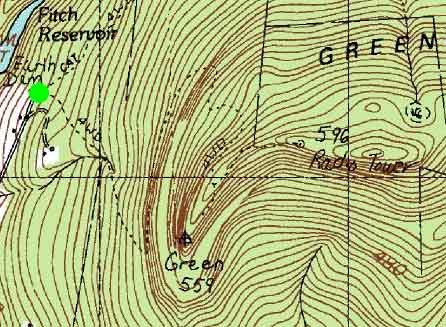 Topographic map of Green Mountain