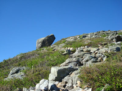 Looking up the Glen Boulder Trail at the Glen Boulder