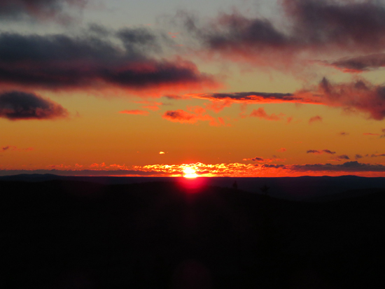 The sunrise from Gunstock Mountain - Click to enlarge