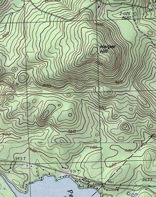 Topographic map of Harper Hill