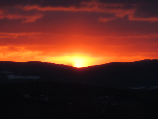 The sunrise from near the summit of Harper Hill - Click to enlarge
