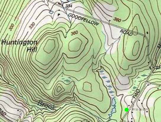 Topographic map of Huntington Hill