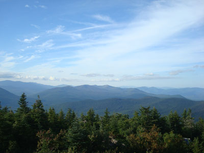 Looking toward the Baldfaces from the Kearsarge North Mountain fire tower - Click to enlarge