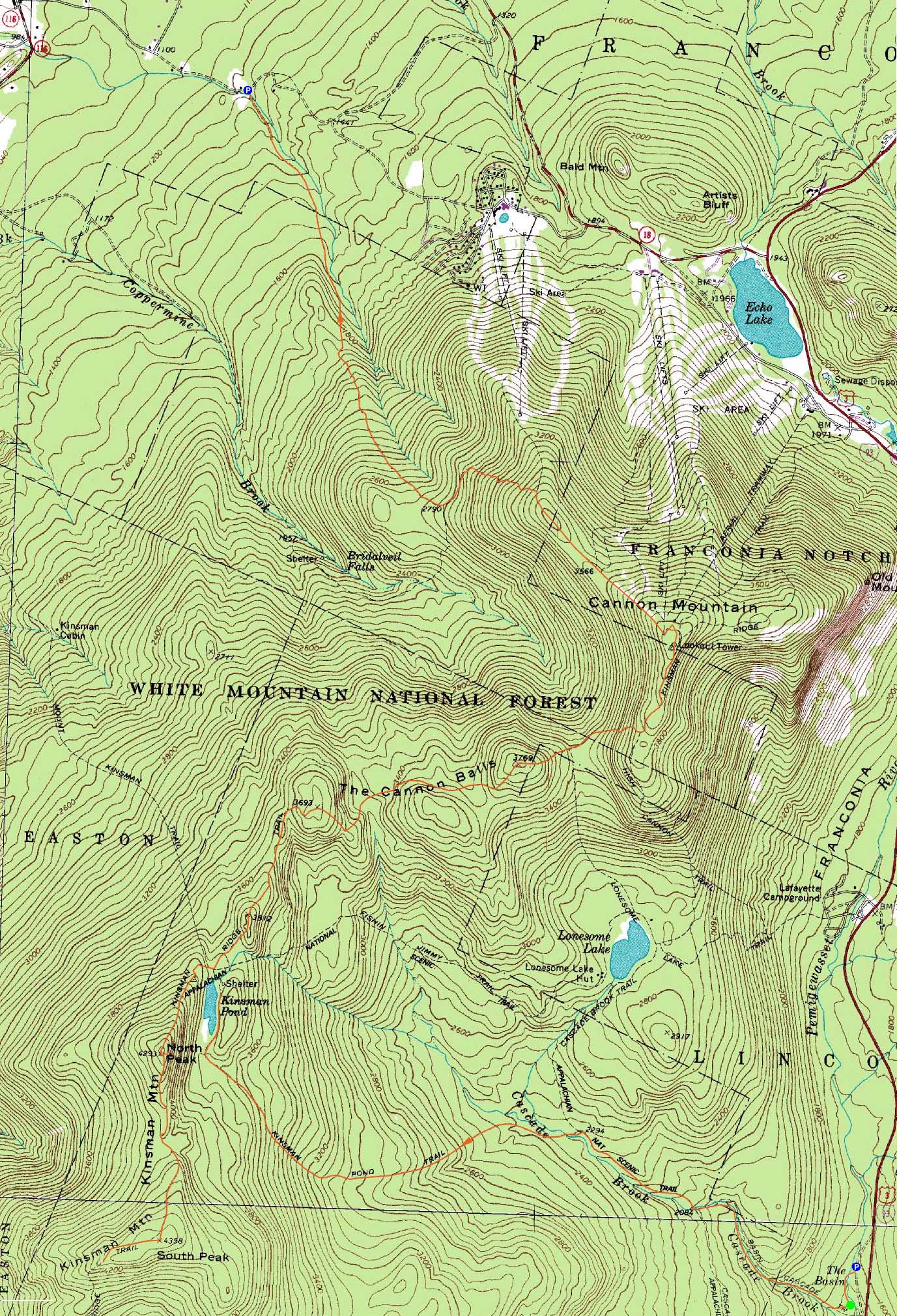 Kinsman Mountain (North Peak), Kinsman Mountain (South Peak), Northeast
