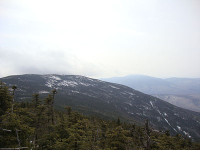 Looking at South Kinsman and Mt. Moosilauke from near the summit of North Kinsman - Click to enlarge