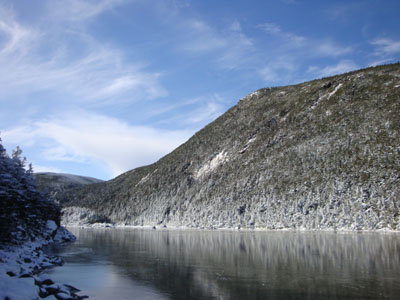 A frozen Kinsman Pond