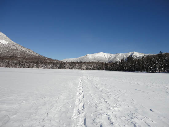 Looking back across Lonesome Lake on the way to North Kinsman